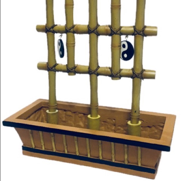 Lg Bamboo Planter Yin Yang Wind Chime - Picture 3 of 8